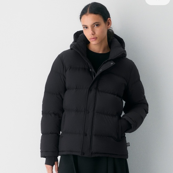 Aritzia Super Puff Reglar Length Black Puffer Jacket with Hood - Picture 14 of 16